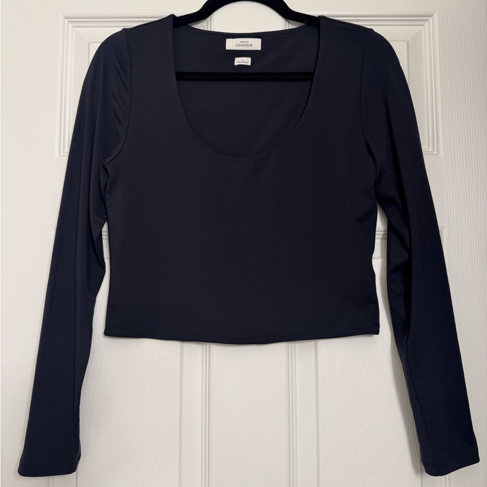 Aritzia Babaton Contour Scoop Neck Cropped Longsleeve NWOT